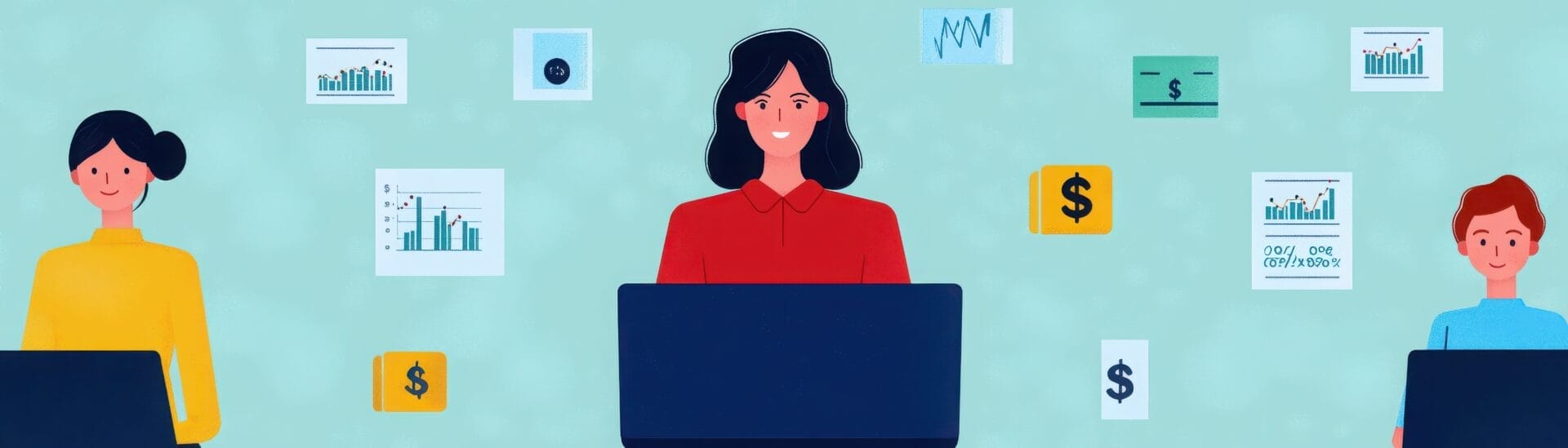 graphic of professional working with quoting software