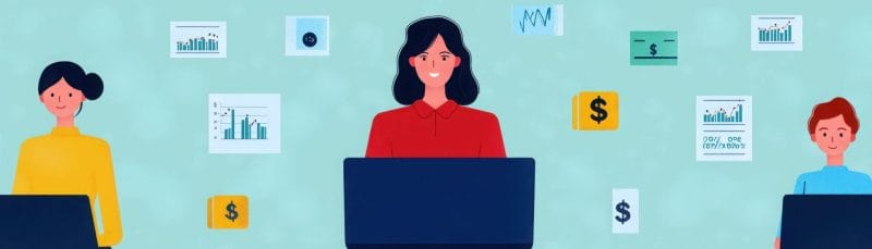 graphic of professional working with quoting software
